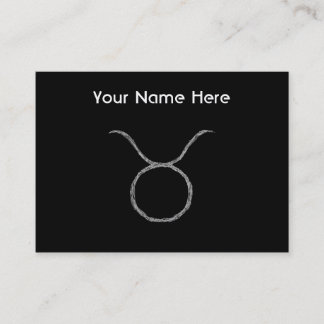 Taurus. Zodiac Astrology Sign. Black. Business Card