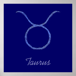 Taurus. Zodiac Astrology Signs. Poster