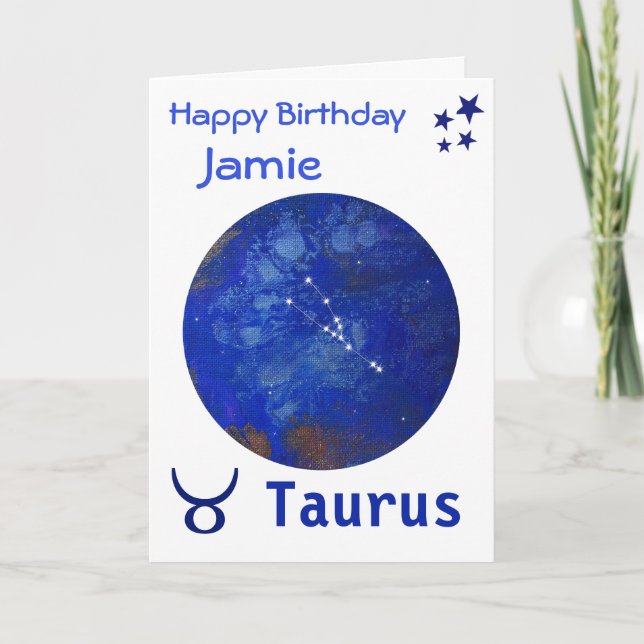 Taurus zodiac birthday card (Front)