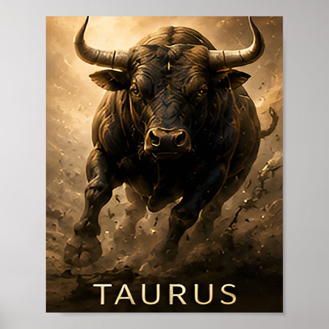 Taurus Zodiac Bull Celestial Astrology Symbol Poster (Front)