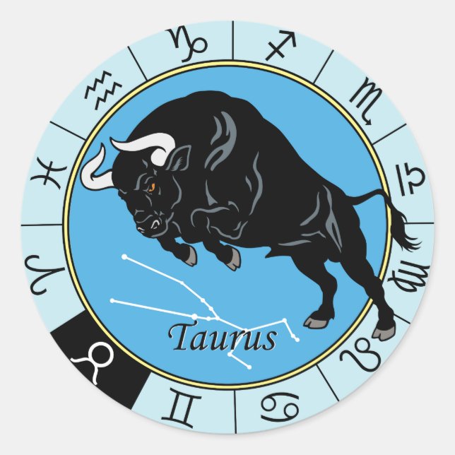 taurus zodiac classic round sticker (Front)