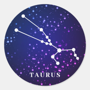 Taurus Zodiac Constellation Design Classic Round Sticker
