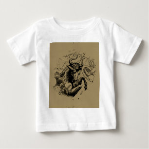 Taurus Zodiac Constellation Hevelius 1690 on Taupe Baby T-Shirt