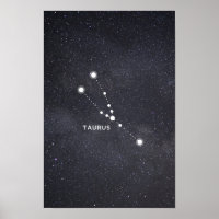 Taurus Zodiac Constellation Poster