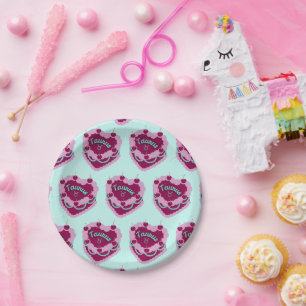 Taurus Zodiac Coquette Heart Birthday Cake Paper Plate