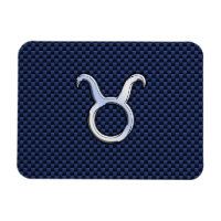 Taurus Zodiac Decor Navy Blue Carbon Fibre Print