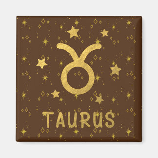 Taurus Zodiac Earthy Brown Magnet