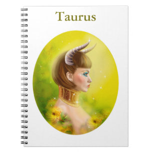 Taurus Zodiac Fantasy Spiral Notebook