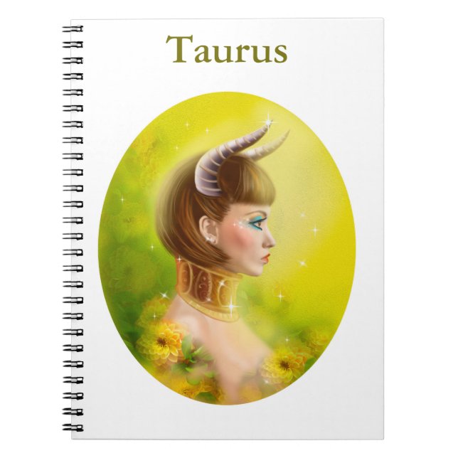 Taurus Zodiac Fantasy Spiral Notebook (Front)