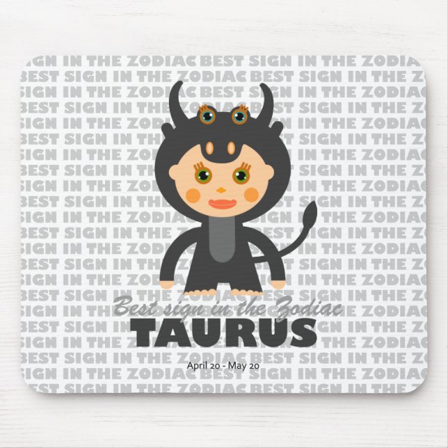 Taurus Zodiac for Kids Mouse Pad (Front)