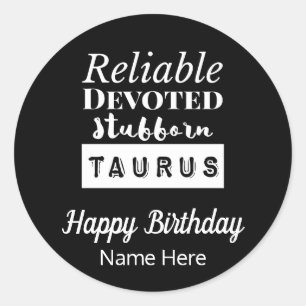 Taurus Zodiac Fun Characteristics Birthday Classic Round Sticker