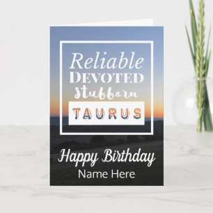 Taurus Zodiac Fun Fun Characteristics Birthday Card