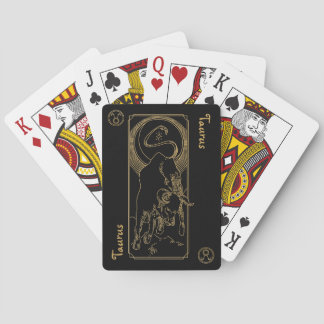 Taurus Zodiac Gold and Black Design  Playing Cards