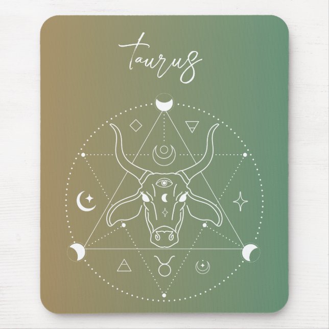 Taurus zodiac horoscope star sign gradient mouse pad (Front)