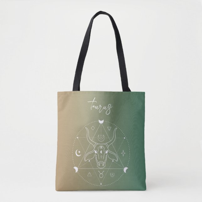 Taurus zodiac horoscope star sign gradient tote bag (Front)