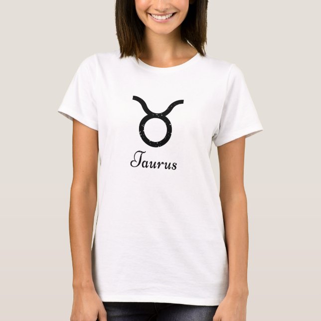 Taurus Zodiac Logo Black T-Shirt (Front)