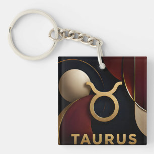 Taurus Zodiac Luxury Celestial Astrology Gift Key Ring