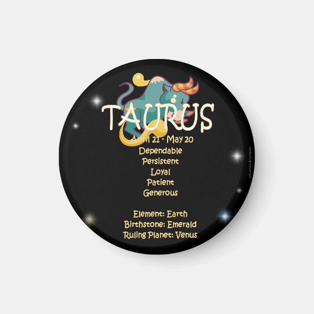 Taurus zodiac magnet (Front)