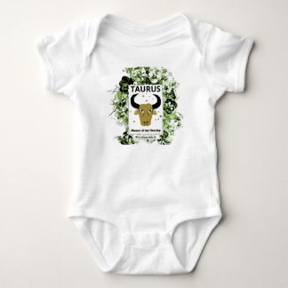 Taurus Zodiac Master of Destiny Floral Art Baby Bodysuit