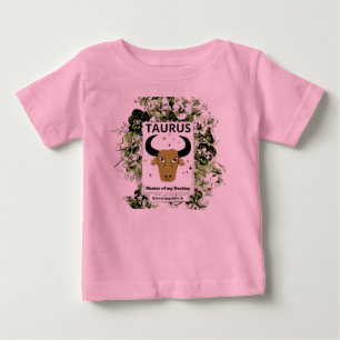 Taurus Zodiac Master of Destiny Floral Art Baby T-Shirt