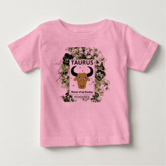 Taurus Zodiac Master of Destiny Floral Art Baby T-Shirt