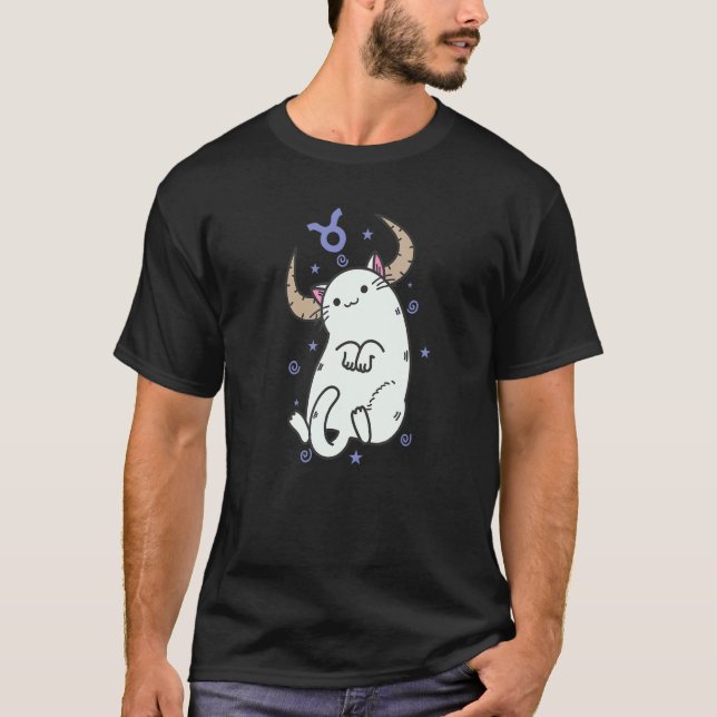 Taurus Zodiac Sign As A Cat Horoscope T-Shirt (Front)