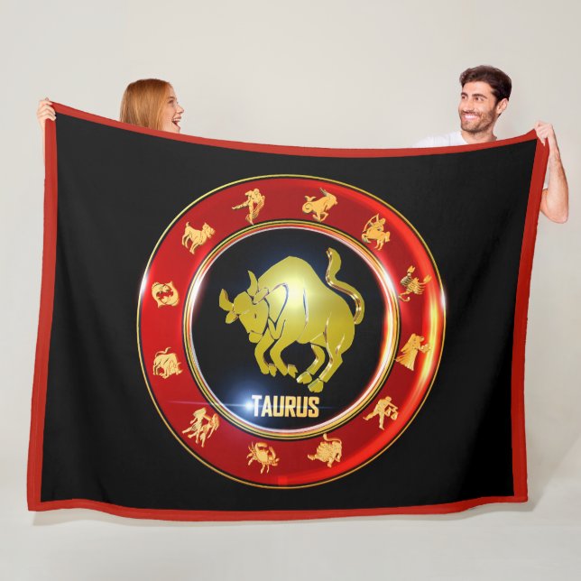 Taurus Zodiac Sign Astrology Fleece Blanket (In Situ)