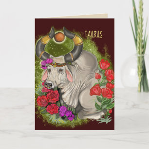 Taurus Zodiac Sign Card