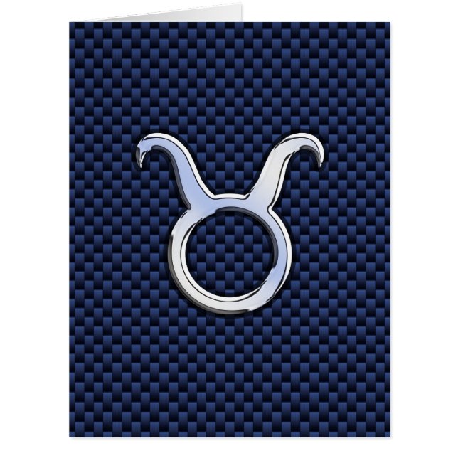 Taurus Zodiac Sign Decor Navy Blue Carbon Fiber (Front)