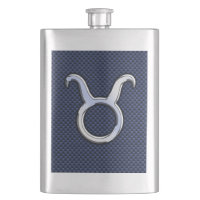 Taurus Zodiac Sign Decor Navy Blue Carbon Fibre