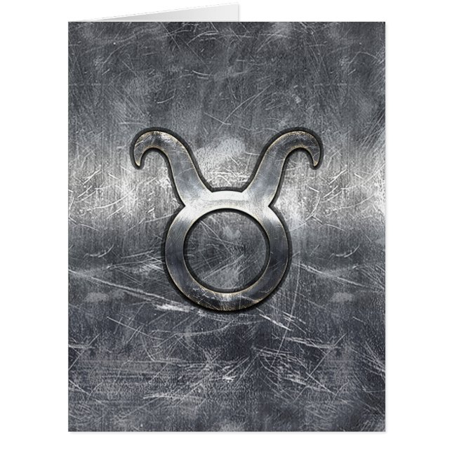 Taurus Zodiac Sign Grunge Distressed Silver Style (Front)