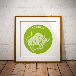 Taurus, Zodiac Sign, Horoscope, Astrology Foil Prints