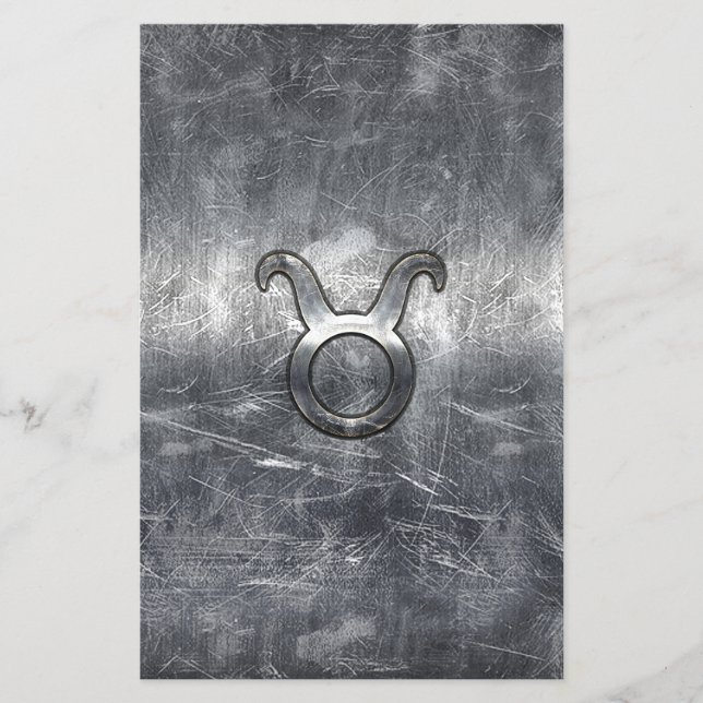Taurus Zodiac Sign in Grunge Distressed Style Flyer (Front)