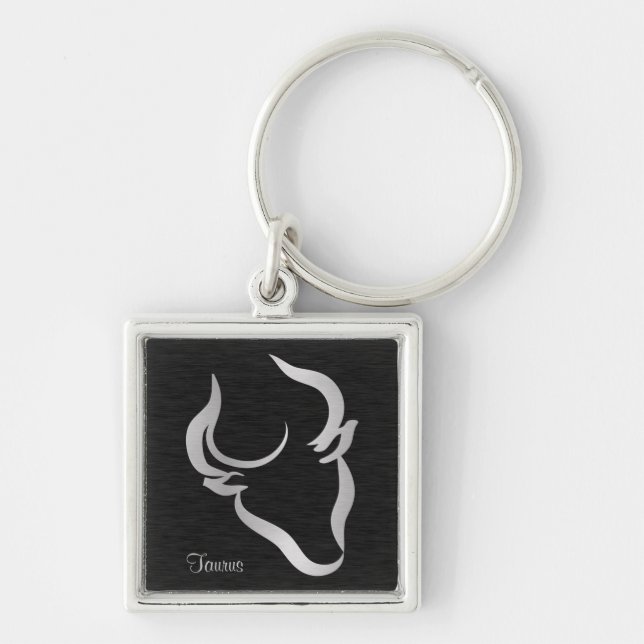Taurus Zodiac Sign Key Ring (Front)