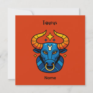 Taurus Zodiac Sign - Minimalist Gold Celestial Bul Invitation