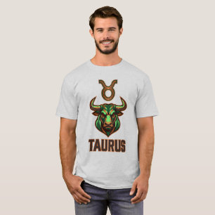 Taurus Zodiac Sign Modern Green Esports Mascot T-Shirt