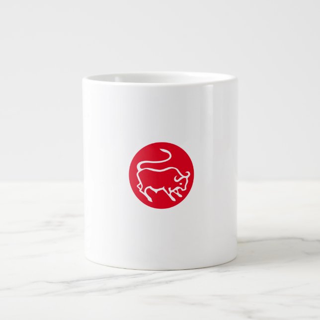 Taurus Zodiac Sign Modern Minimalist Plain Elegant Large Coffee Mug (Front)