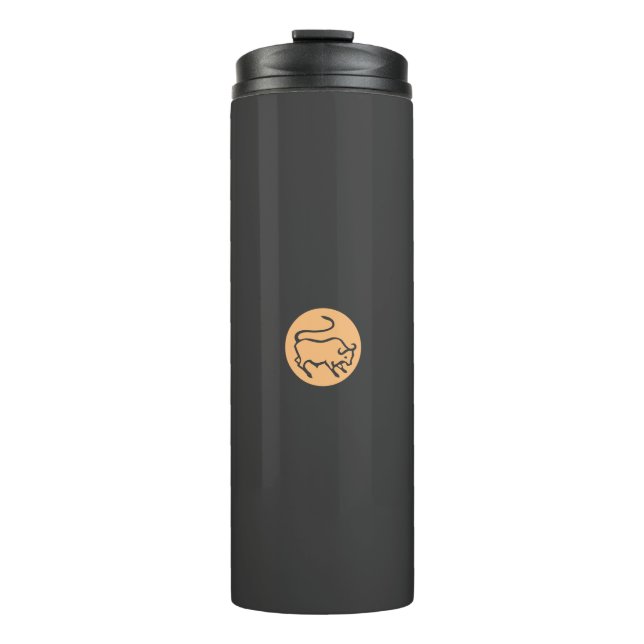 Taurus Zodiac Sign Modern Minimalist Plain Elegant Thermal Tumbler (Front)