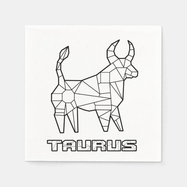 Taurus Zodiac Sign Napkin (Front)
