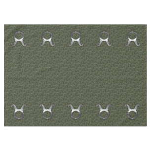 Taurus Zodiac Sign on Woodland Digital Camouflage Tablecloth