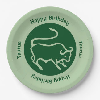 Taurus Zodiac Sign Paper Plate