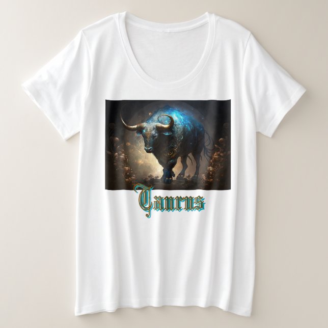 Taurus Zodiac Sign Plus Size T-Shirt (Design Front)