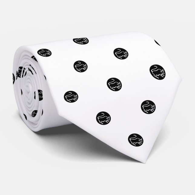 Taurus zodiac sign polka dot necktie (Rolled)