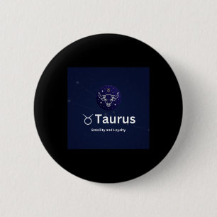 Taurus Zodiac Sign Sticker 6 Cm Round Badge