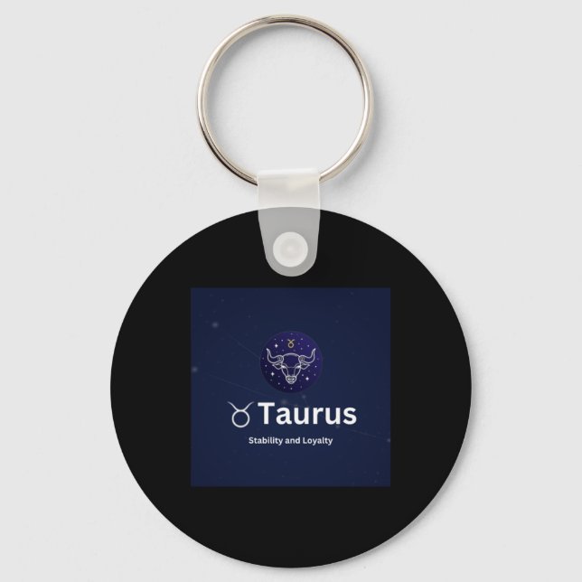 Taurus Zodiac Sign Sticker  Key Ring (Front)