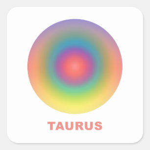 Taurus Zodiac Sign Stylish Gradient   Square Sticker