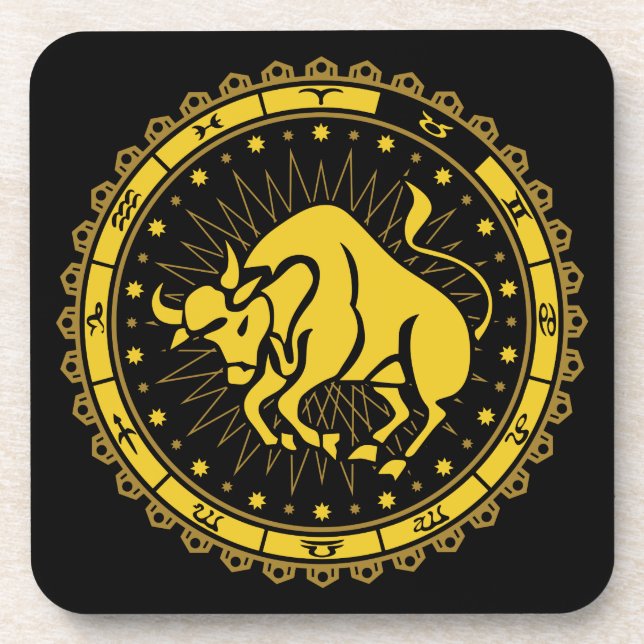 Taurus - Zodiac Sign - Symbol - Horoscope Coaster (Front)