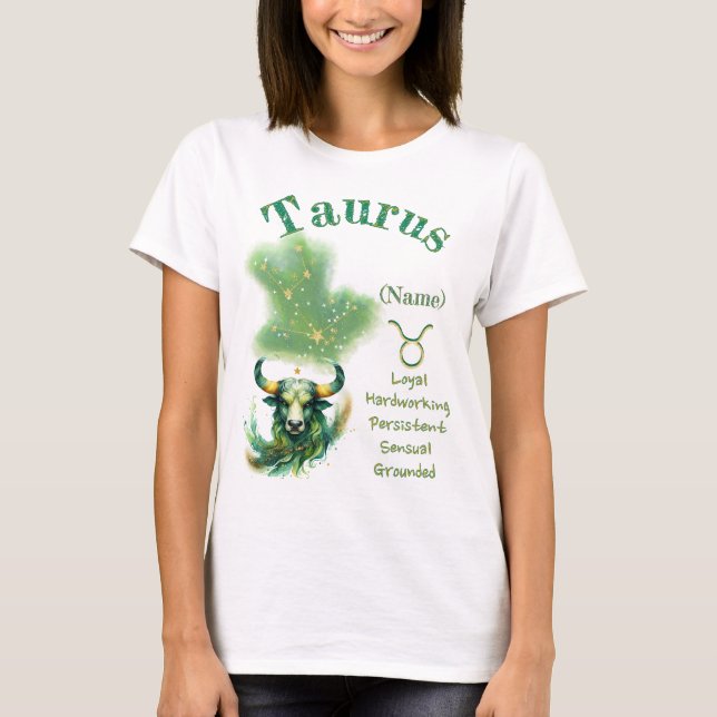 Taurus Zodiac Sign T-Shirt (Front)