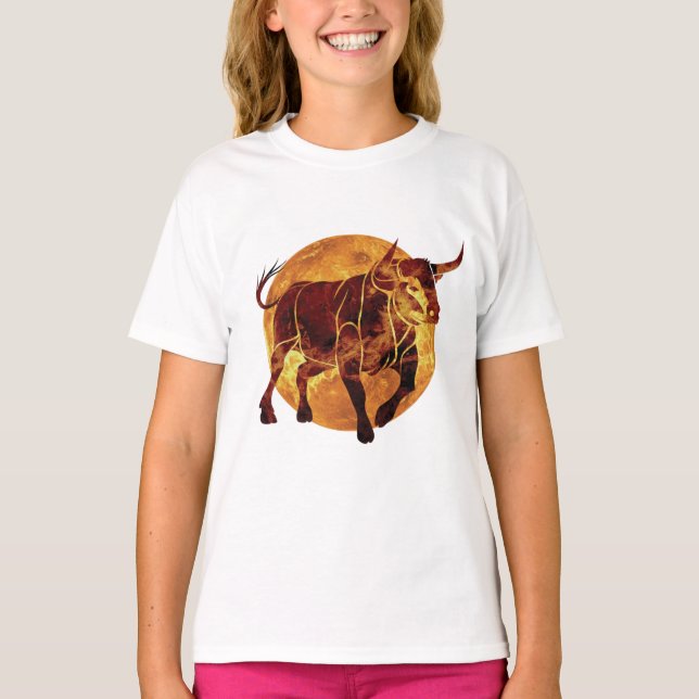 Taurus Zodiac Sign T-Shirt (Front)