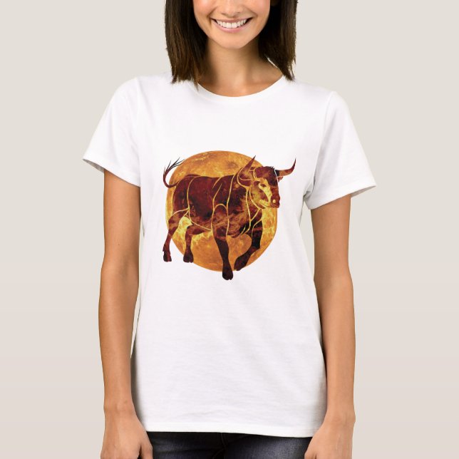 Taurus Zodiac Sign T-Shirt (Front)